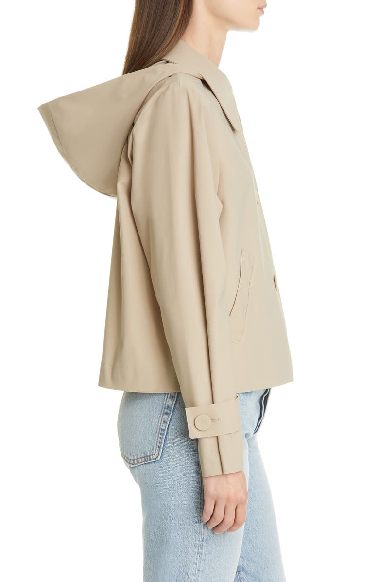 Harris Wharf London Hooded Crop A-Line Jacket, Alternate, color,