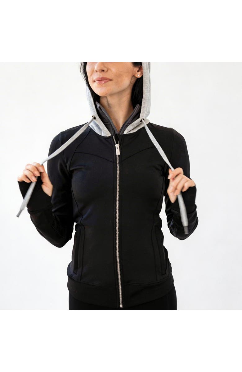 LAS Loungewear Com-pressi-on Me Hoodie, Main, color, Black And Grey