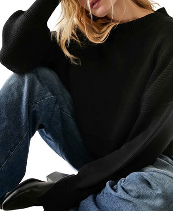 フリーピープル Free People Easy Street Crop Pullover レディース Sweaters Black Free People Easy Street Crop Pullover | Bloomingdale's