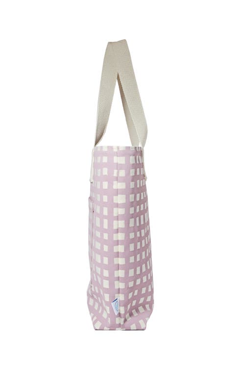Dance Happy Grid Carry All Tote Bag In Orchid