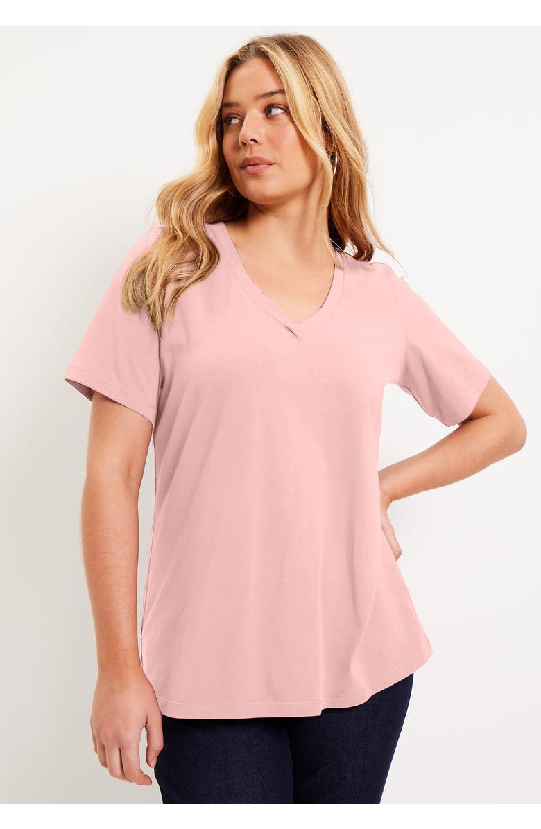 June + Vie Short-Sleeve V-Neck One + Only Tee, Alternate, color, Black