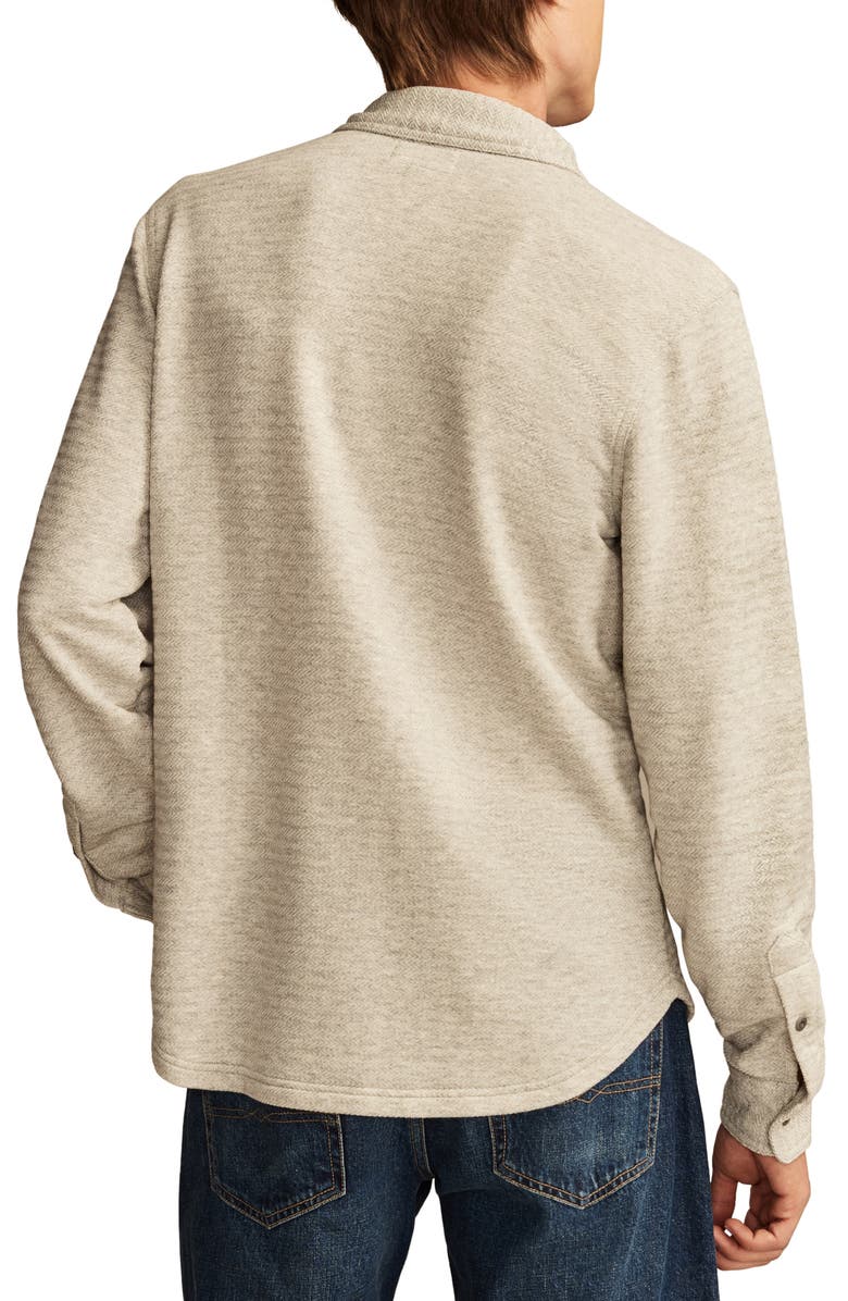 Lucky Brand Brushed Cotton Blend Knit Button-Up Shirt, Alternate, color, 