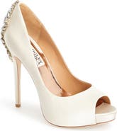 Badgley Mischka Collection Kiara Crystal Back Open Toe Pump