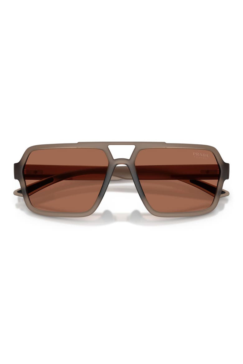 59mm Pilot Sunglasses, Alternate, color, TRANSPARENT BROWN / BROWN