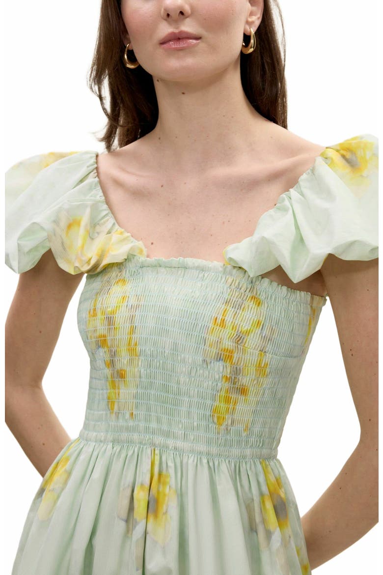 Yara Poplin Midi Dress, Alternate, color, SAGE COMBO