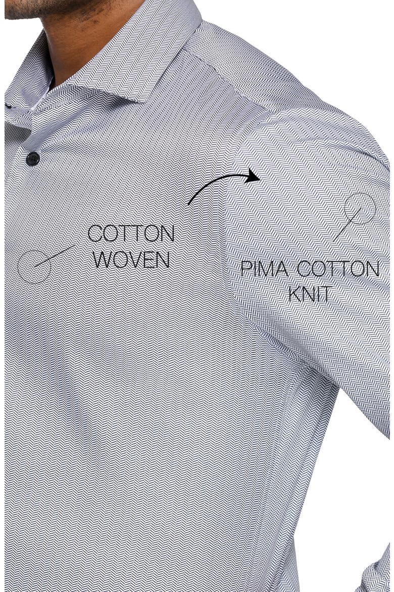 Slim Fit Stripe Duo Reworked Cotton Dress Shirt, Alternate, color, BLACK/ WHITE