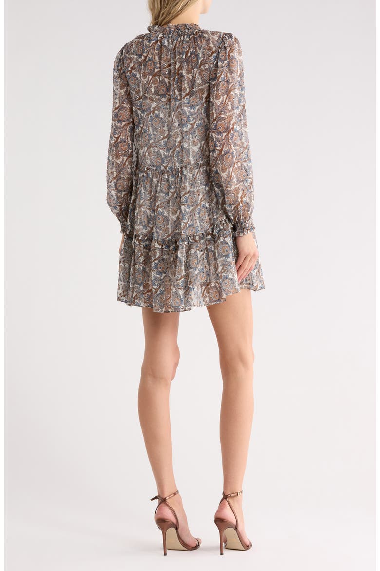 Charles Paisley Silk Blend Minidress, Alternate, color, DOVE MULTI