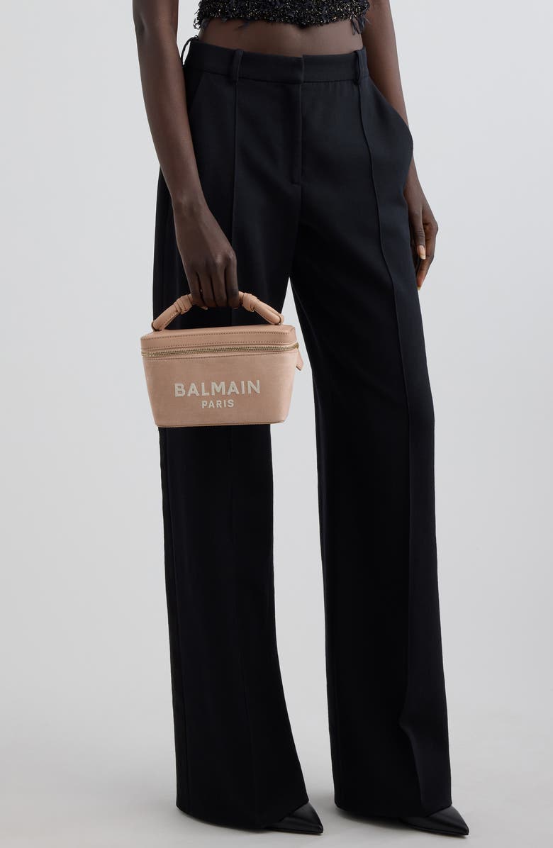 Balmain B-Army Suede Vanity Crossbody Bag, Alternate, color, 0Dx Light Pink