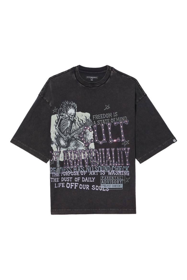 Boxy Oversized Graphic T-Shirt, Alternate, color, VINTAGE CHARCOAL