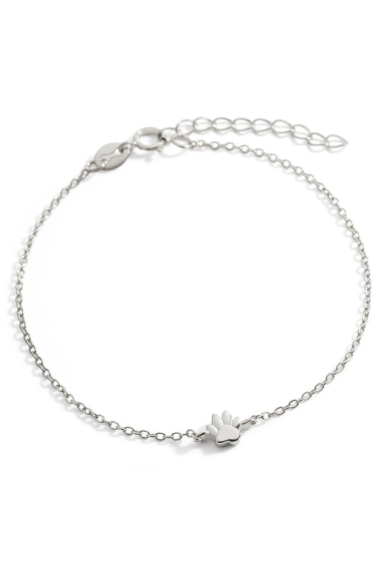 Tiny Pawprint Bracelet, Main, color, 925 Sterling Silver