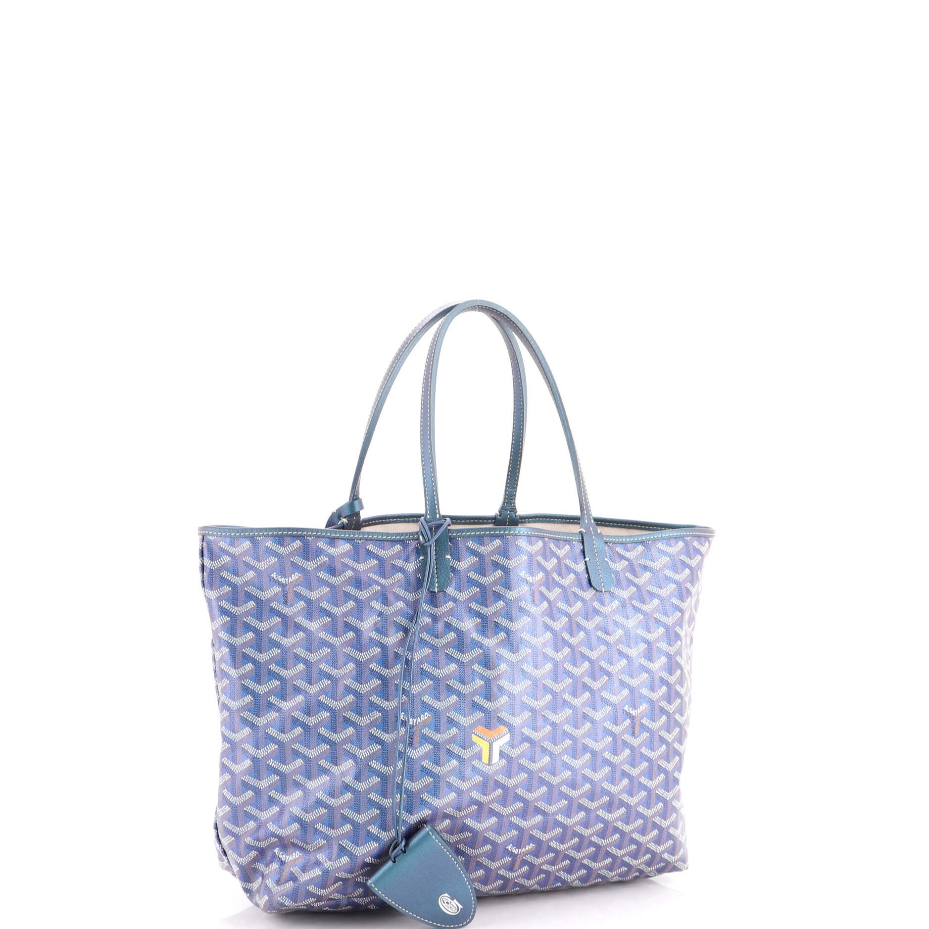 Saint Louis Tote Iridescent Coated Canvas PM, Alternate, color, Blue