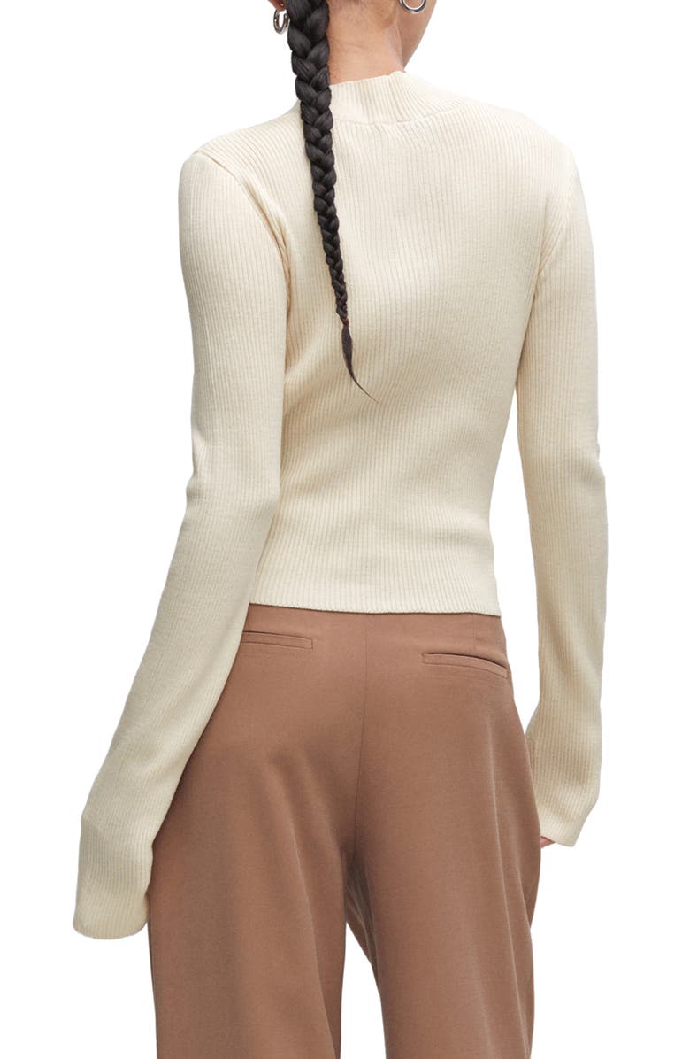 MANGO Mock Neck Rib Sweater, Alternate, color, 