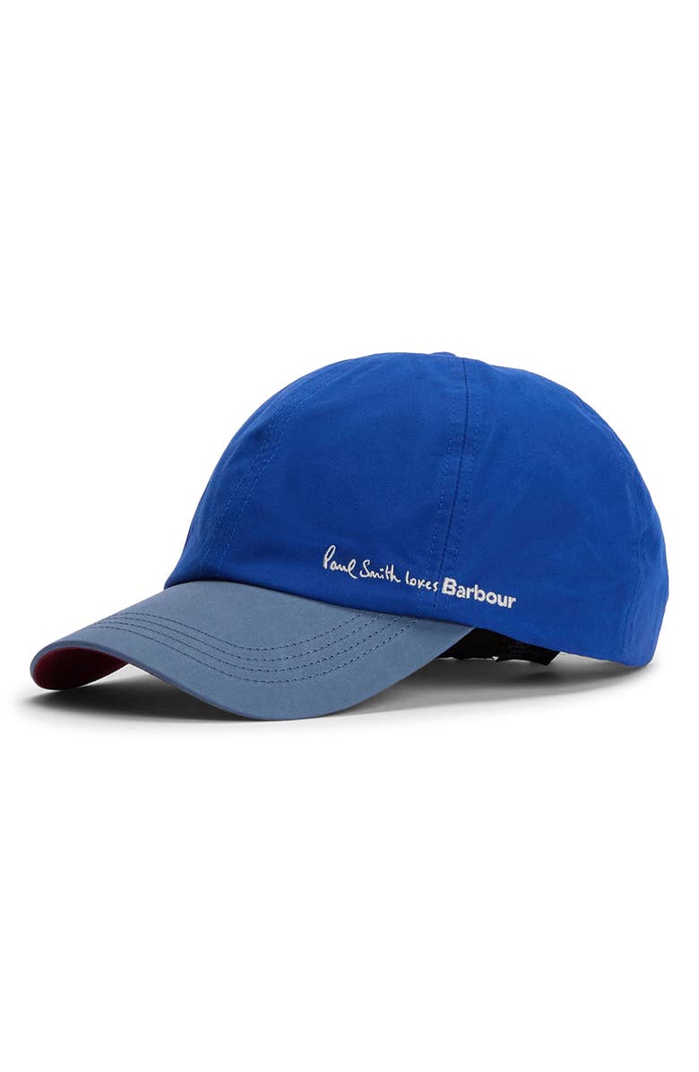 Barbour x Paul Smith Colorblock Adjustable Baseball Cap, Main, color, Royal Blue