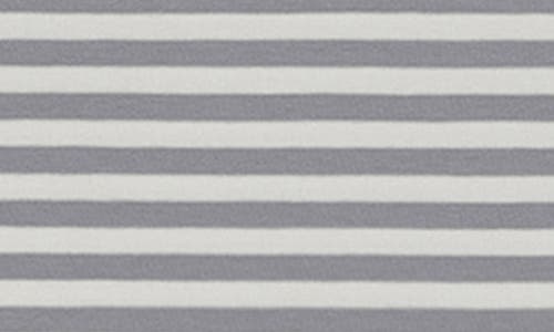 Quincy Mae Stripe T-shirt & Shorts Set In Grey