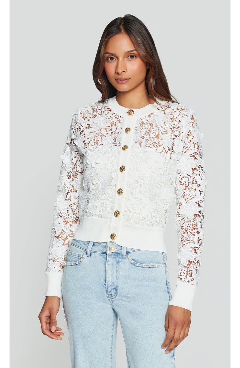 Generation Love Erin 3D Butterfly Lace Cardigan, Main, color, White