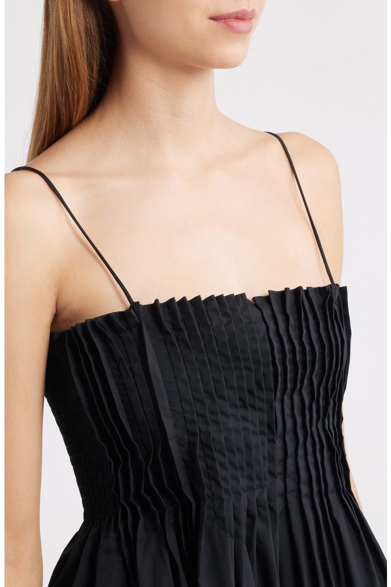 Gaia Pintuck A-Line Dress, Alternate, color, BLACK