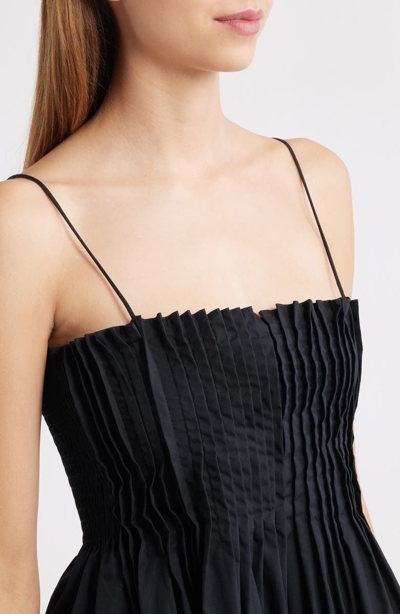 MANGO Gaia Pintuck A-Line Dress, Alternate, color, Black