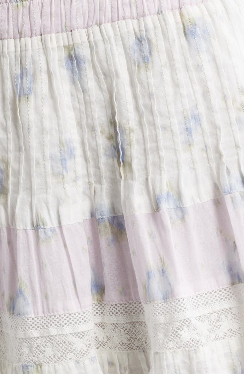 LoveShackFancy Gloriana Lace & Ruffle Miniskirt, Alternate, color, Lilac Vanilla