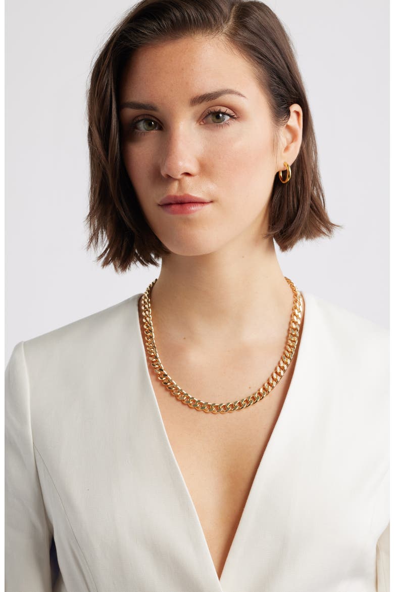 Carabiner Curb Chain Necklace, Alternate, color, GOLD