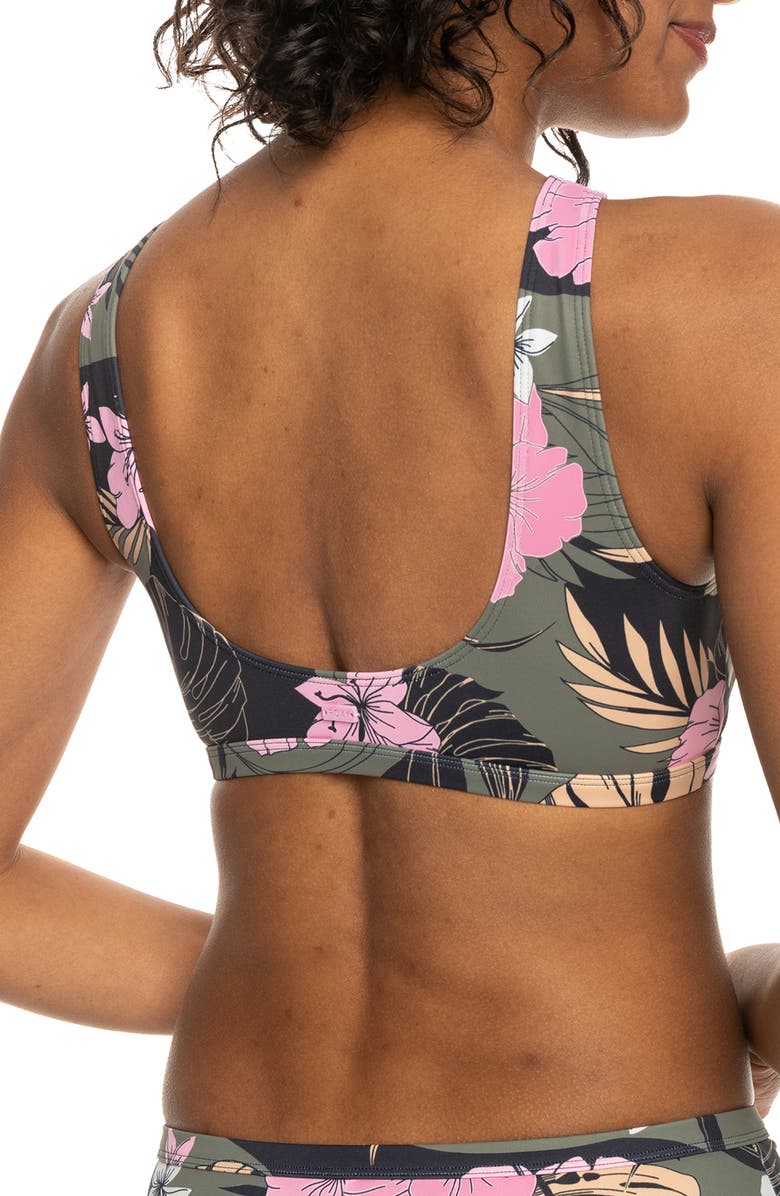 Roxy Pro the Pop Up Crop Bikini Top, Alternate, color, Anthracite