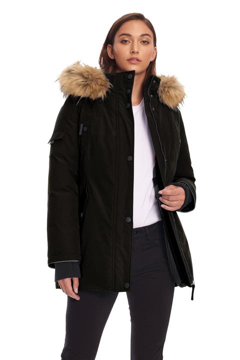 TAKARAKA tear R drop FUR JACKET【BLACK】 Women's Black Faux Fur Coats | Nordstrom