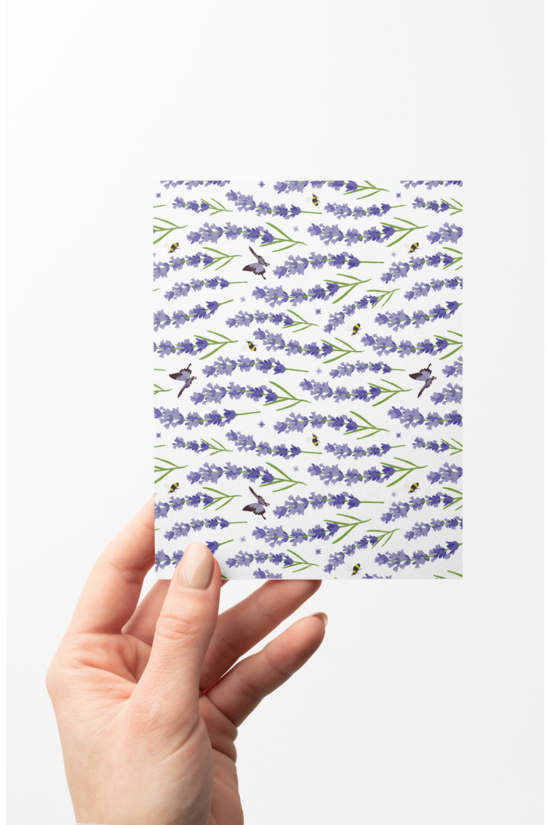 8 Boxed Lavender Notecards Stationery, Alternate, color, Lavender