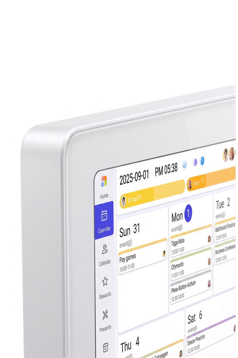 21.5" Digital Calendar and Chore Chart - Smart Interactive Family Display, Alternate, color, White