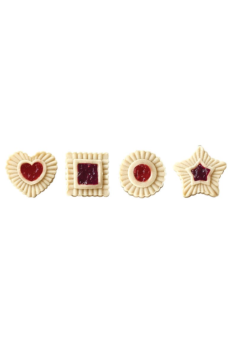Plunger Style Thumbprint and Linzer Cookie Cutters, 4 Piece Set, Alternate, color, Multicolor