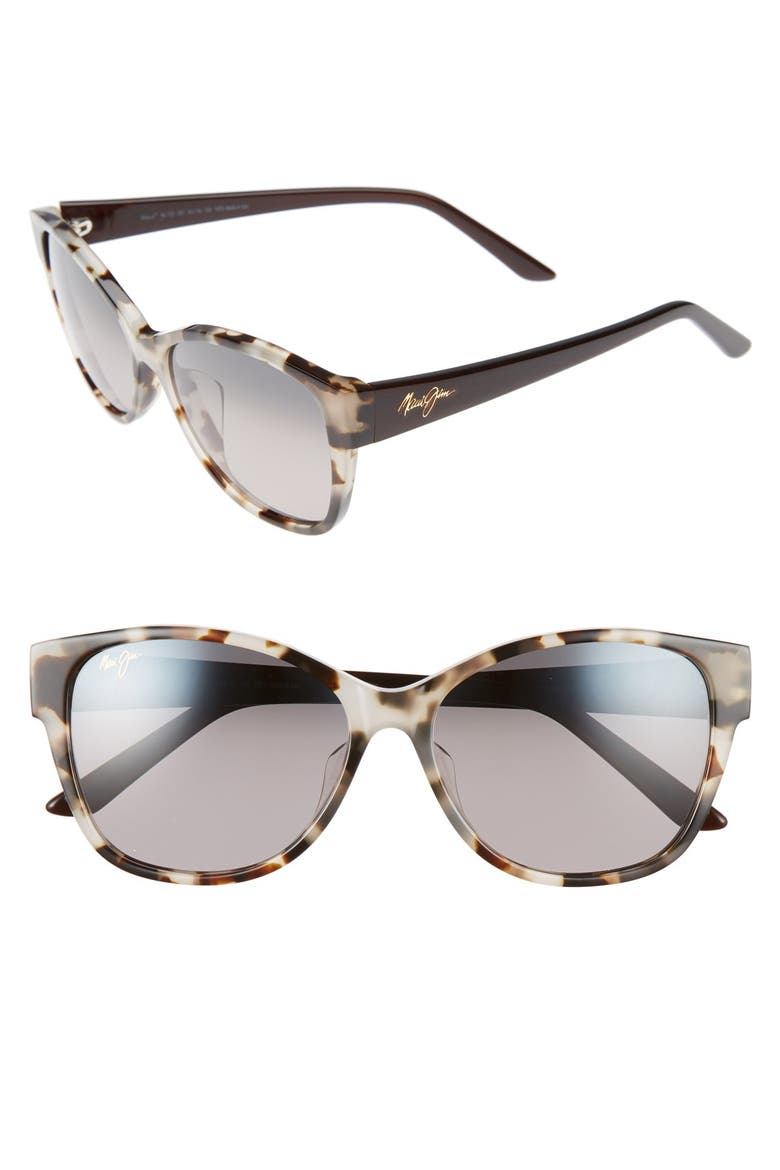 Summer Time 54mm PolarizedPlus2® Cat Eye Sunglasses, Main, color, WHITE TOKYO TORTOISE/ GREY