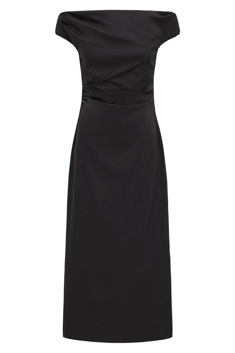 Nicole One-Shoulder Cotton Dress, Alternate, color, BLACK