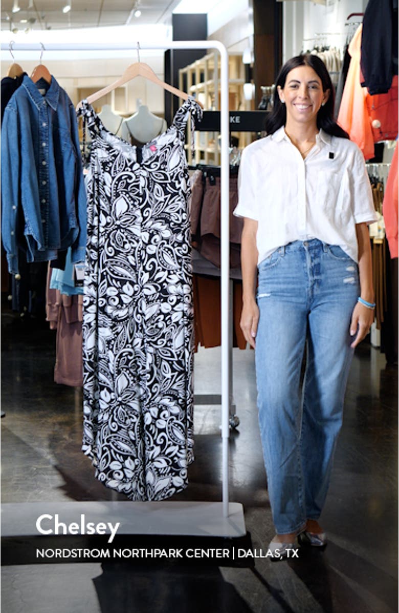 Print Tie Strap Crop Jumpsuit, sales video thumbnail