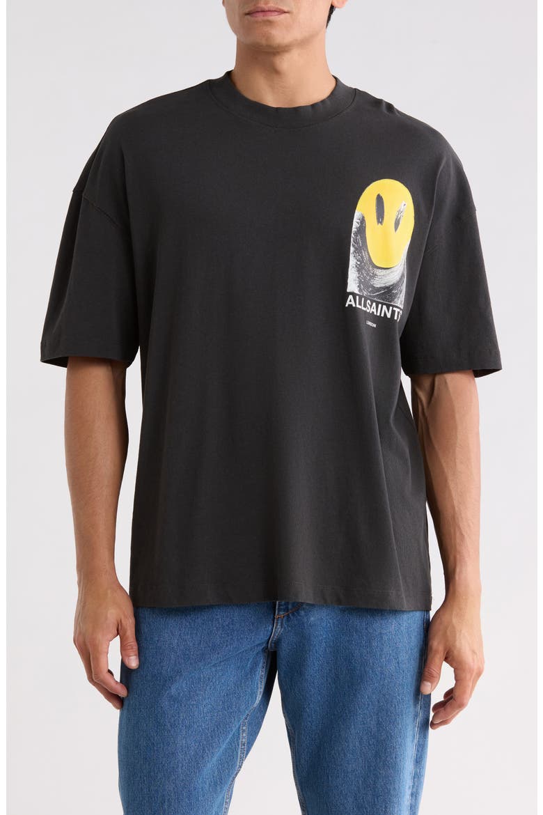 Partywave Graphic T-Shirt, Main, color, WASHED BLACK