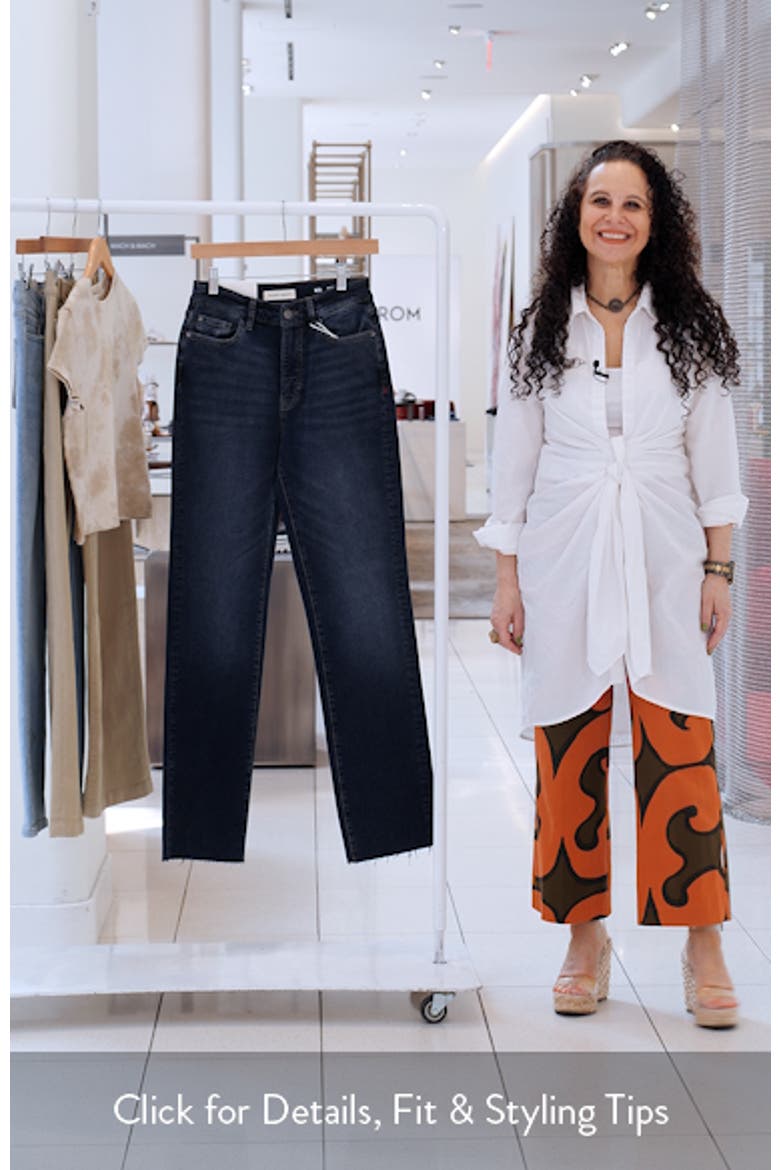RFD Raw Hem High Waist Straight Leg Jeans video