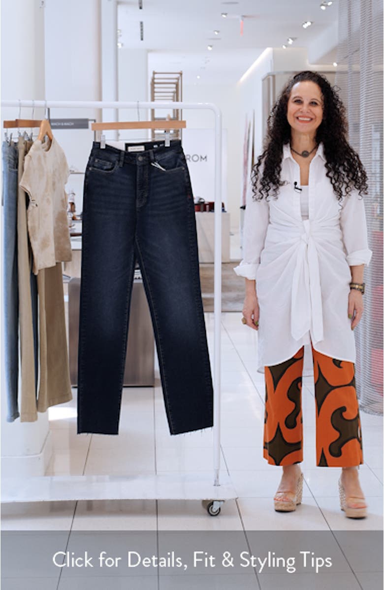 RFD Raw Hem High Waist Straight Leg Jeans, sales video thumbnail