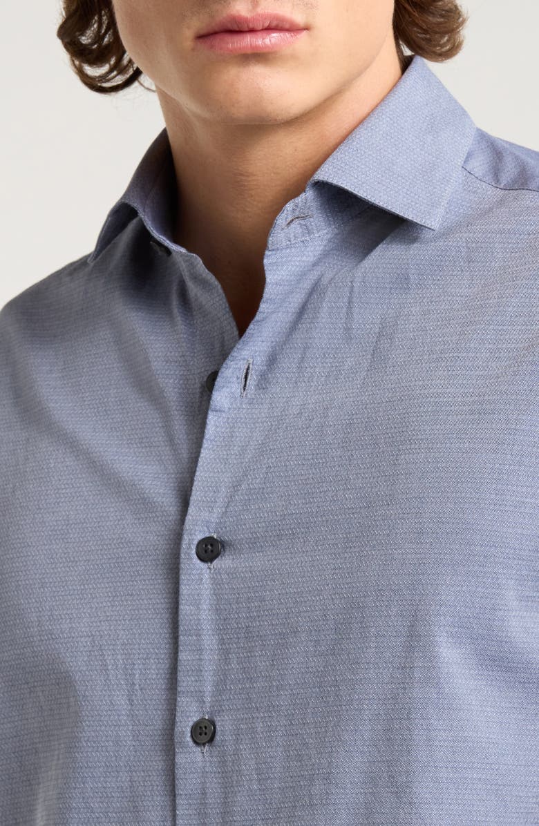 Robert Barakett Zigler Two Tone Cotton Jacquard Twill Button-Up Shirt, Alternate, color, Grey