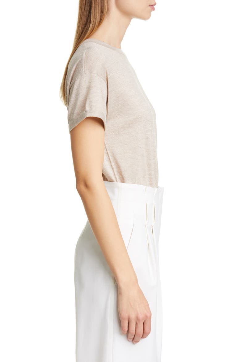 Metallic Cashmere Blend Tee Sweater, Alternate, color, DESERT