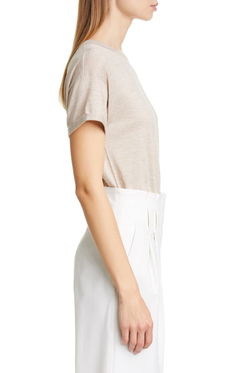 Brunello Cucinelli Metallic Cashmere Blend Tee Sweater, Alternate, color,
