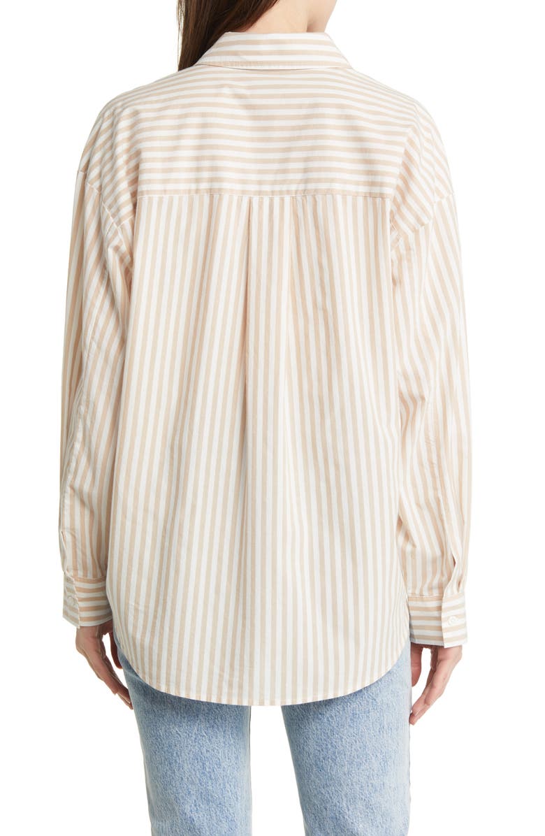 Pistola Sloane Stripe Stretch Poplin Button-Up Shirt, Alternate, color, 