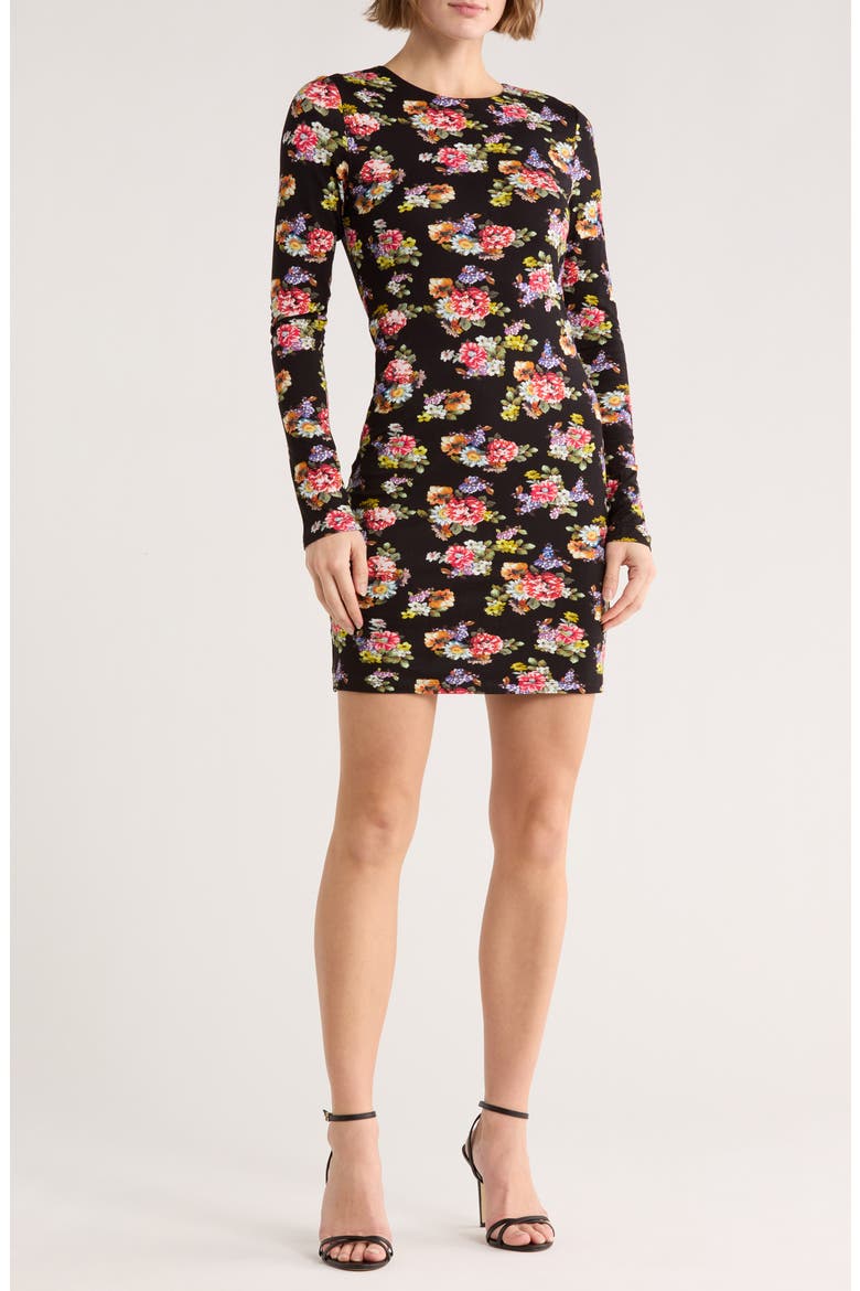 Delora Floral Long Sleeve Dress, Main, color, MAGNOLIA FLORAL BLACK