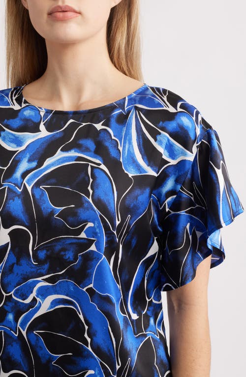 ANNE KLEIN ANNE KLEIN PRINT FLUTTER SLEEVE TOP