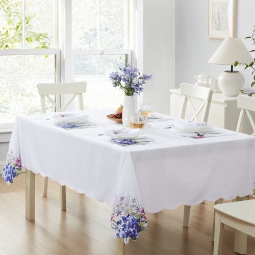 Threadmade Spring Hydrangea Cutwork Tablecloth In Multi