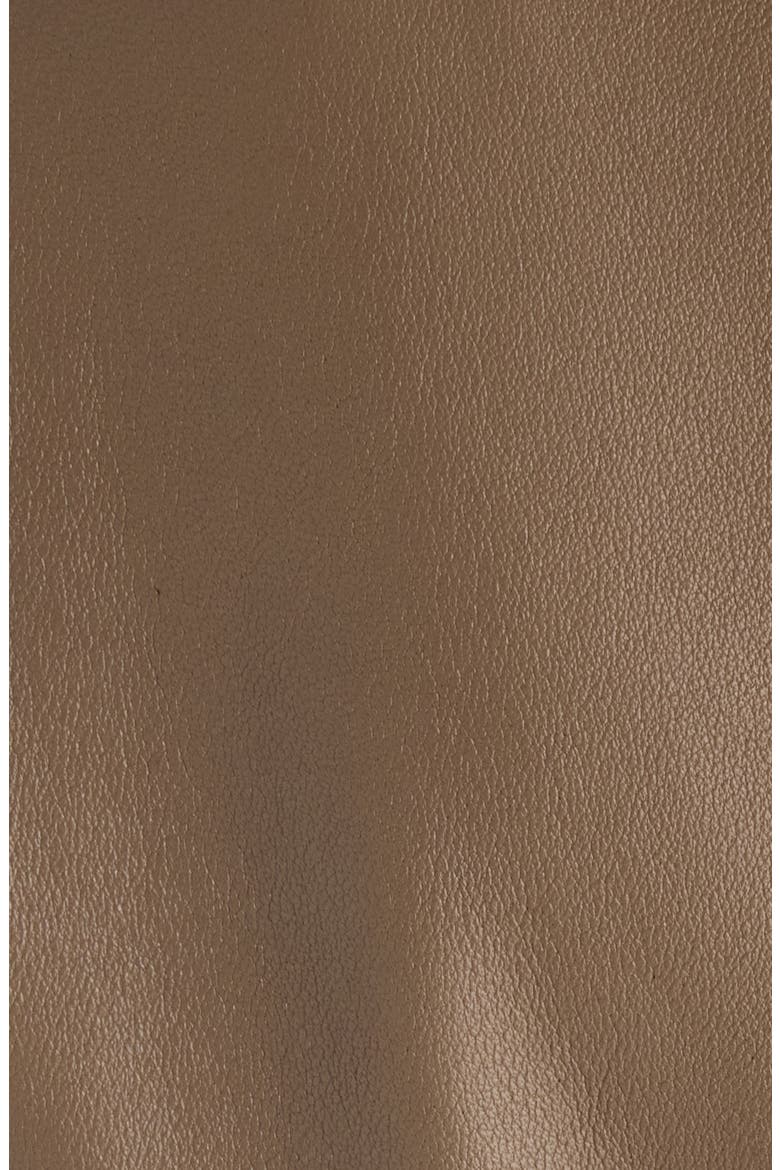 Crop Leather Bomber Jacket, Alternate, color, BAOBAB BROWN