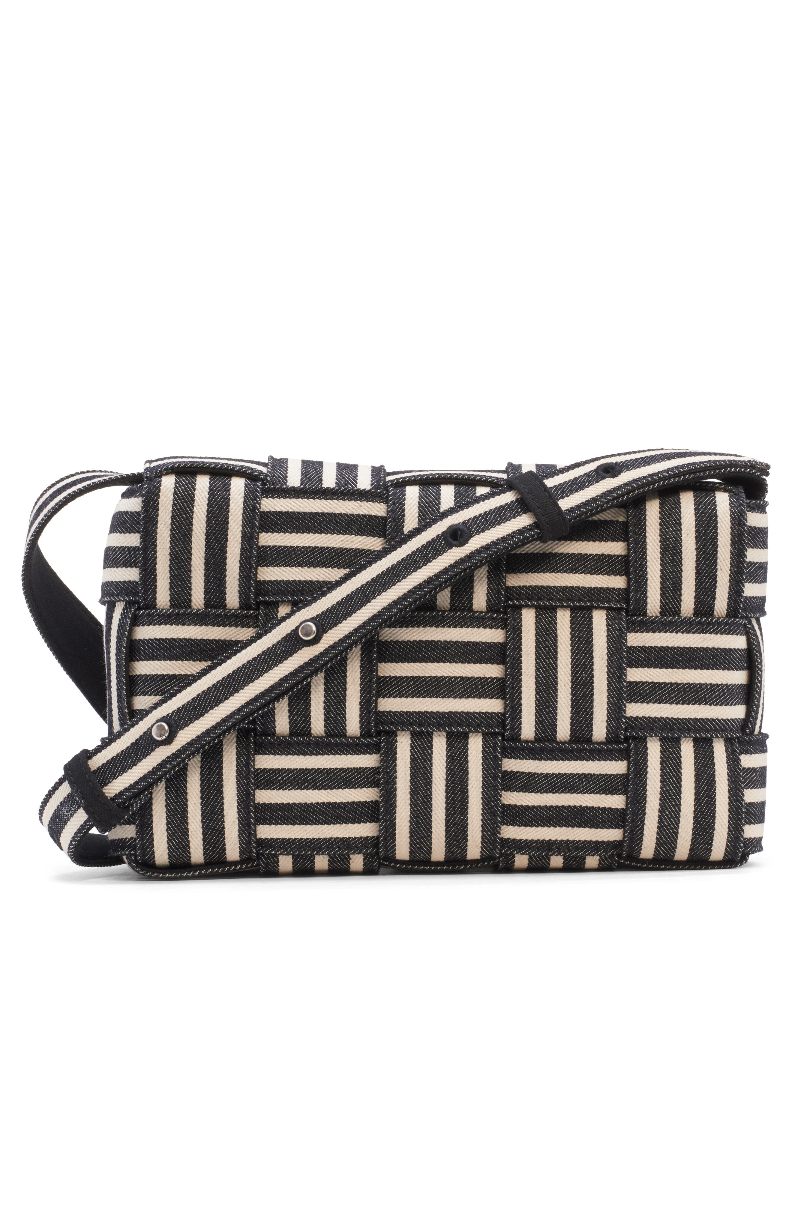 Bottega Veneta Medium Cassette Intrecciato Denim Shoulder Bag, Alternate, color, 