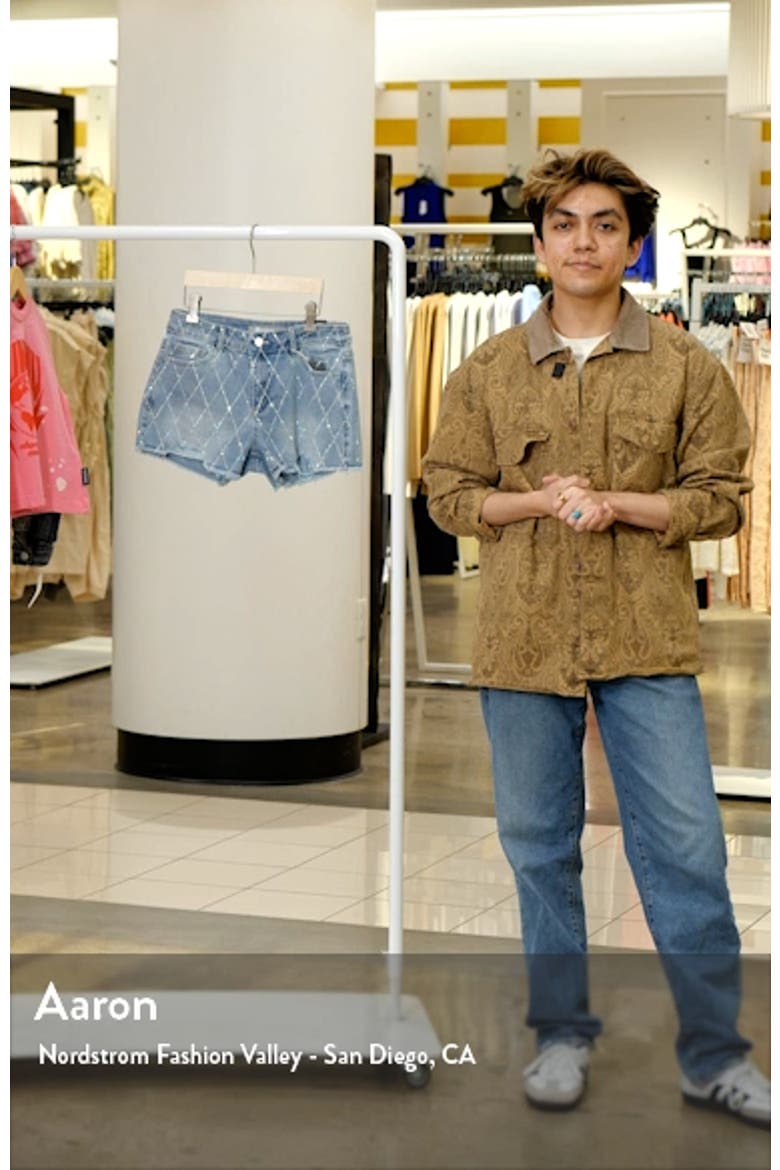 Kids' Bling Distressed Raw Hem Denim Shorts video