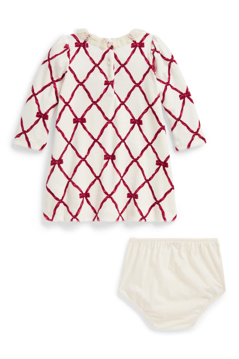 Kids' Ribbon Print Velour Dress & Bloomer, Alternate, color, MARYLE BOW PRINT