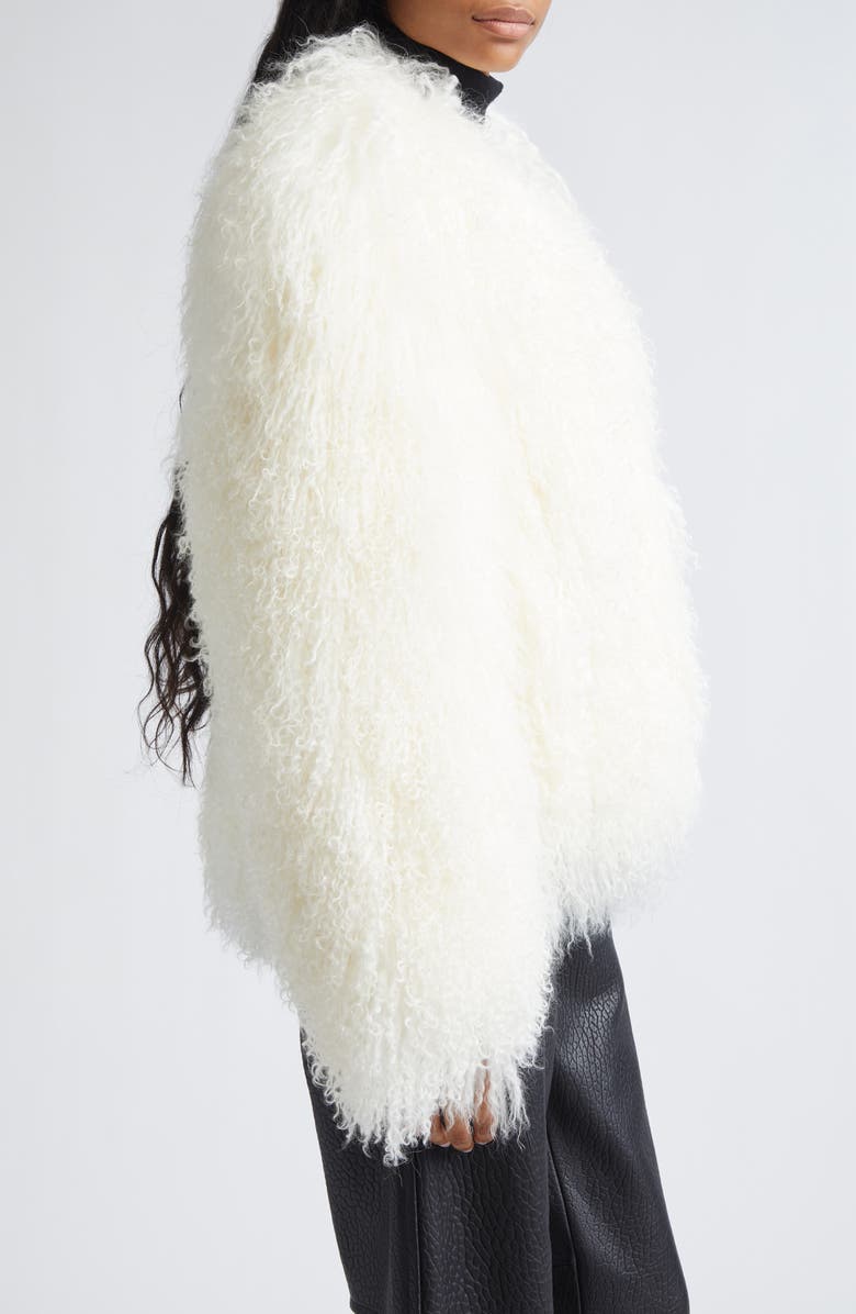 Stand Studio Curly Genuine Shearling Jacket, Alternate, color, Off White
