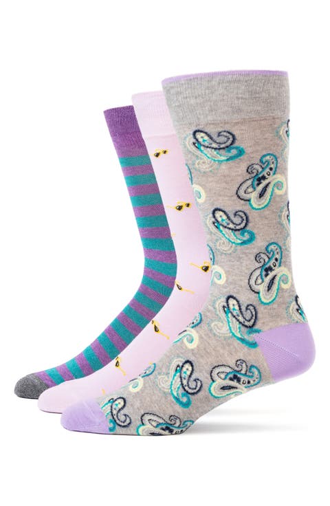 3-Pack Assorted Crew Socks