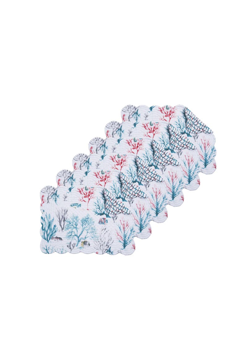St.Vincent Placemats, Set of 6, Main, color, Green