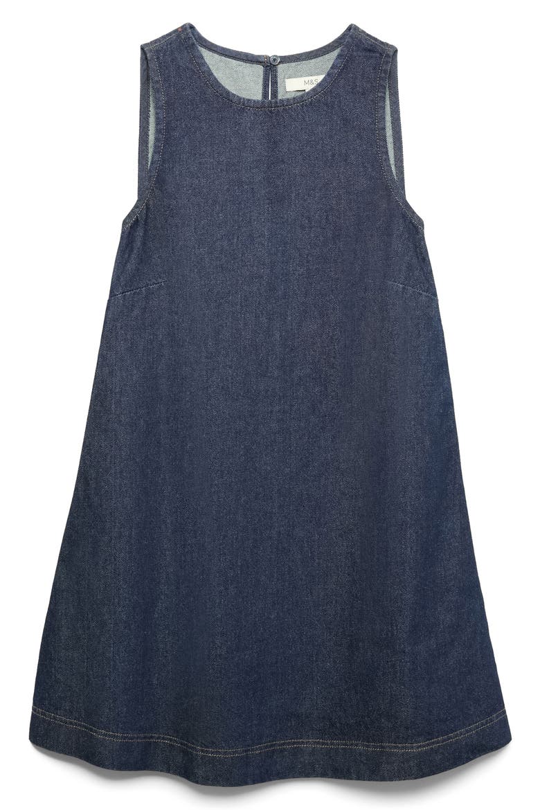 Denim Shift Dress, Alternate, color, DARK INDIGO BLUE