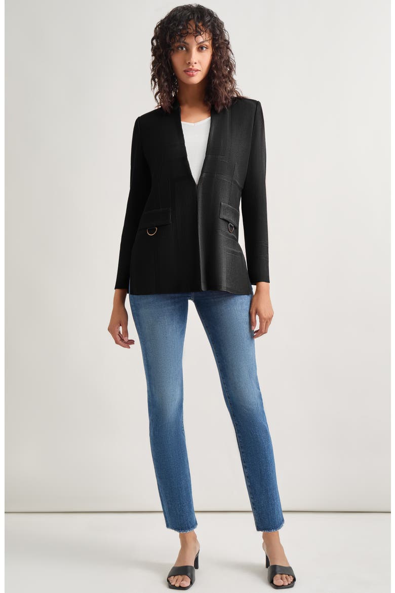 Tailored Knit Blazer, Alternate, color, BLACK
